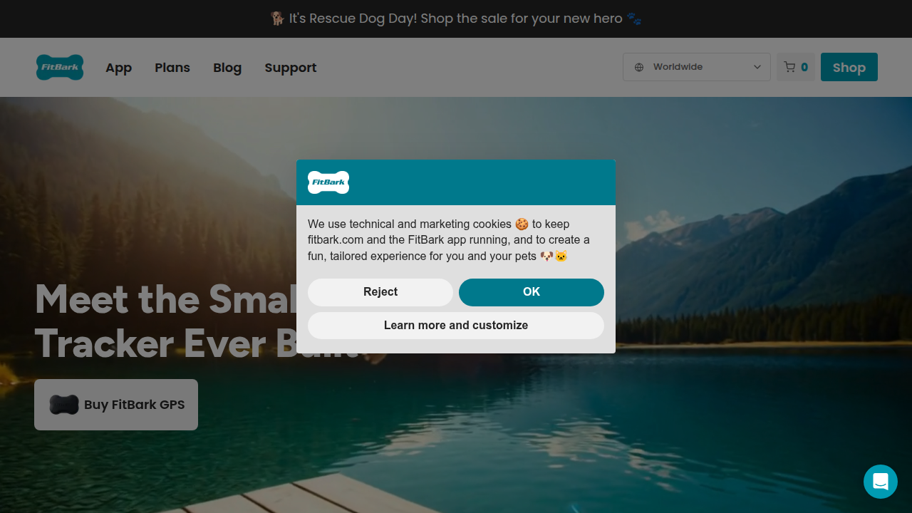 A screenshot of the Fitbark website, serving as an example of an affiliate program that can benefit from modern, trust-building website design.