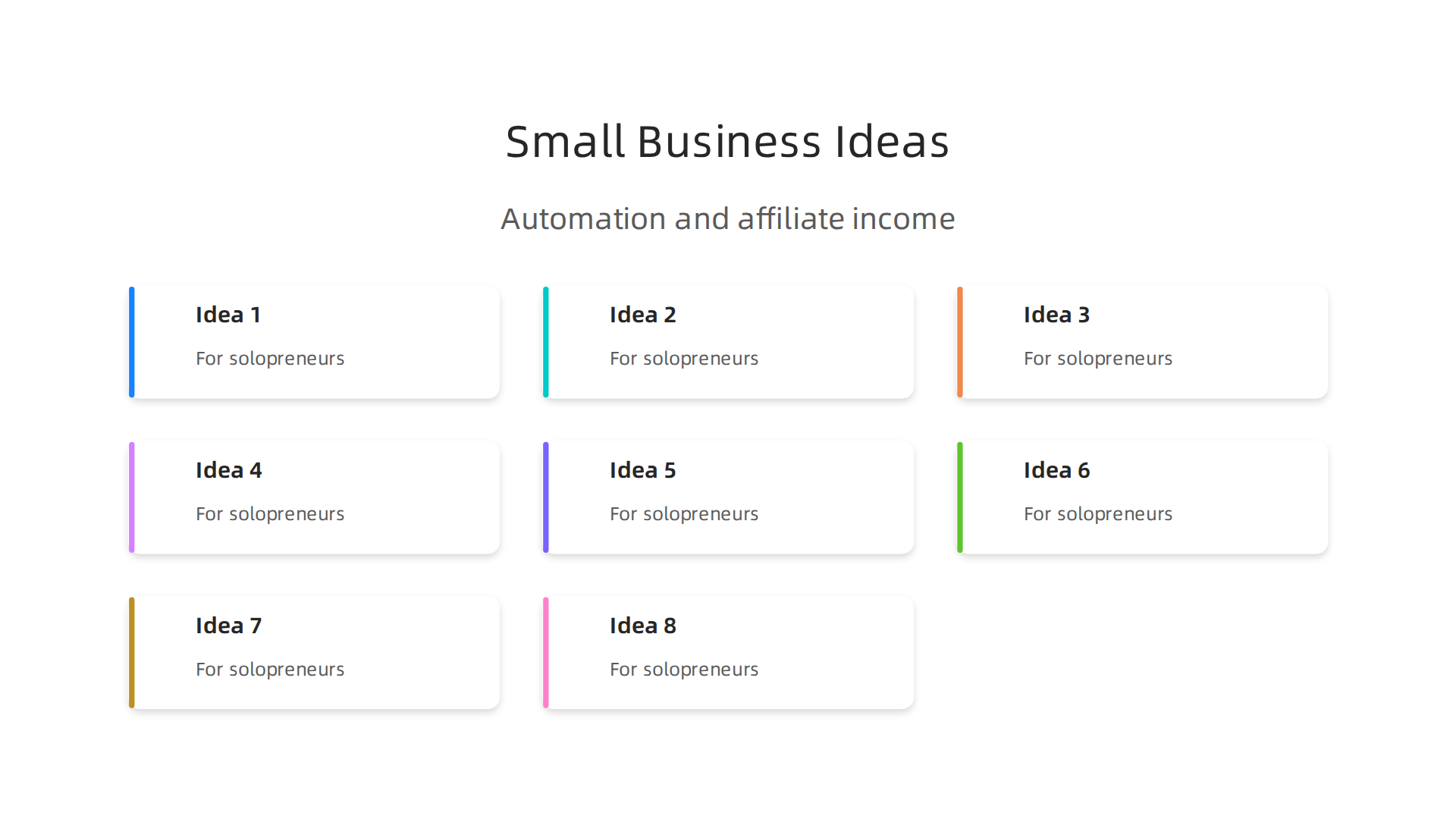 Explore 8 actionable small business ideas for solopreneurs in 2026, integrating automation and affiliate income for scalable growth.