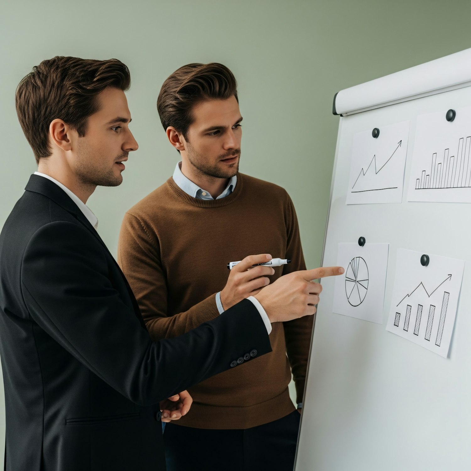 A marketer looking at charts and graphs on a computer, symbolizing the importance of data-driven testing and optimization in affiliate marketing.