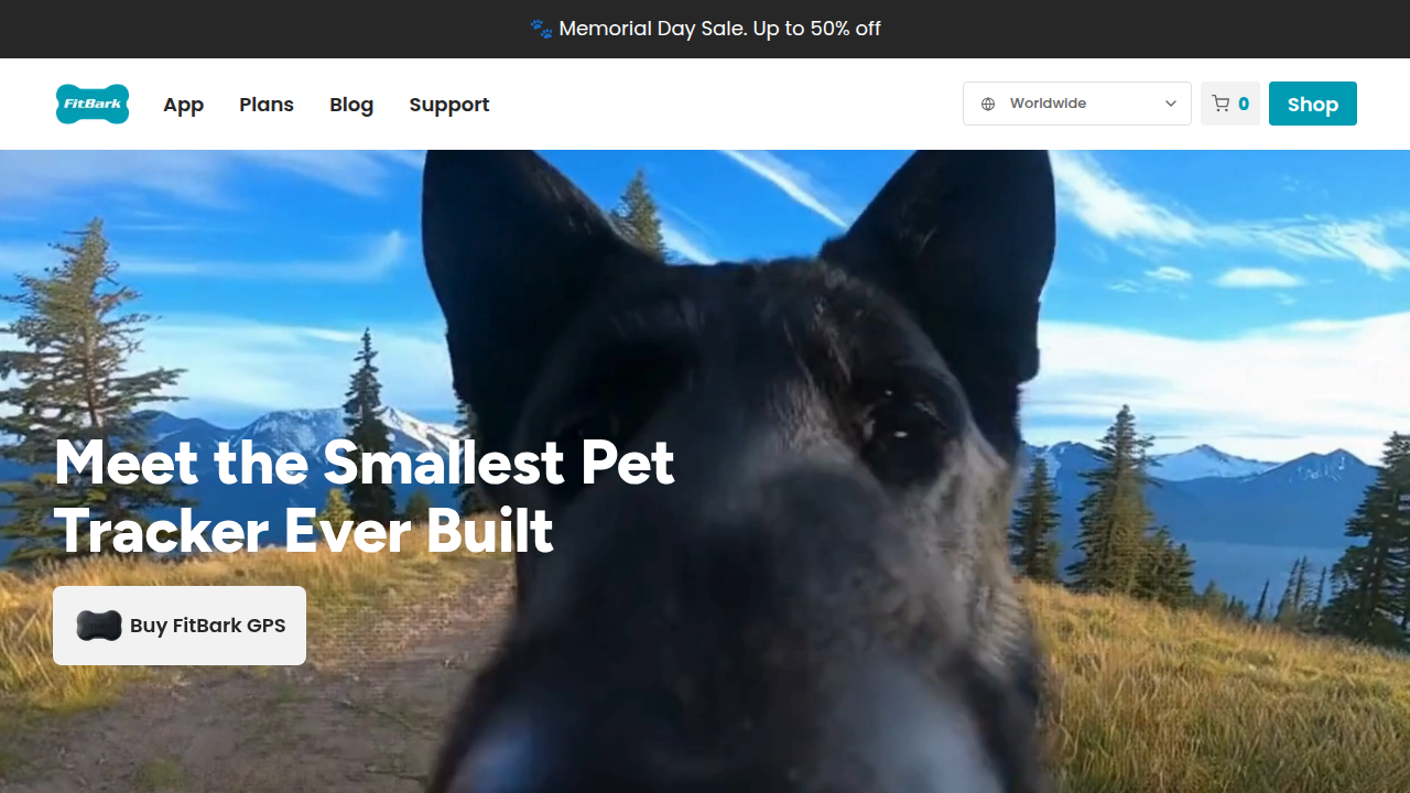 The FitBark homepage serves as an example of a brand offering a product relevant to affiliate marketing.