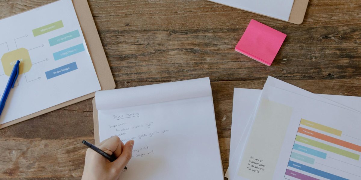 A person efficiently managing multiple projects or documents, conveying streamlined organization.
