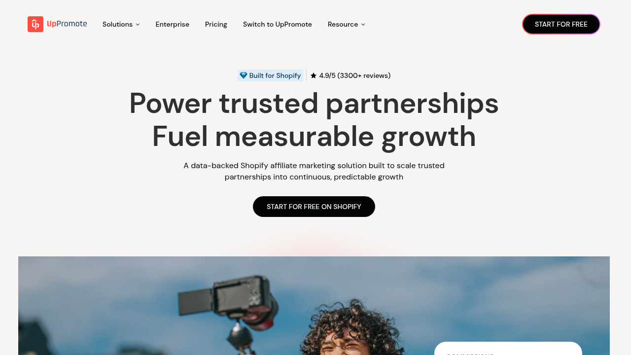 An example of an affiliate tracking app like UpPromote, essential for managing links and monitoring performance on Shopify.