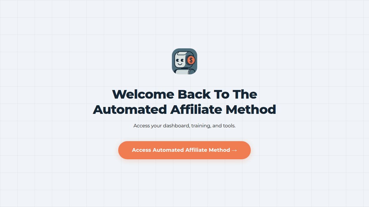 The homepage of Automated Affiliate Method, a resource for building a scalable affiliate business.