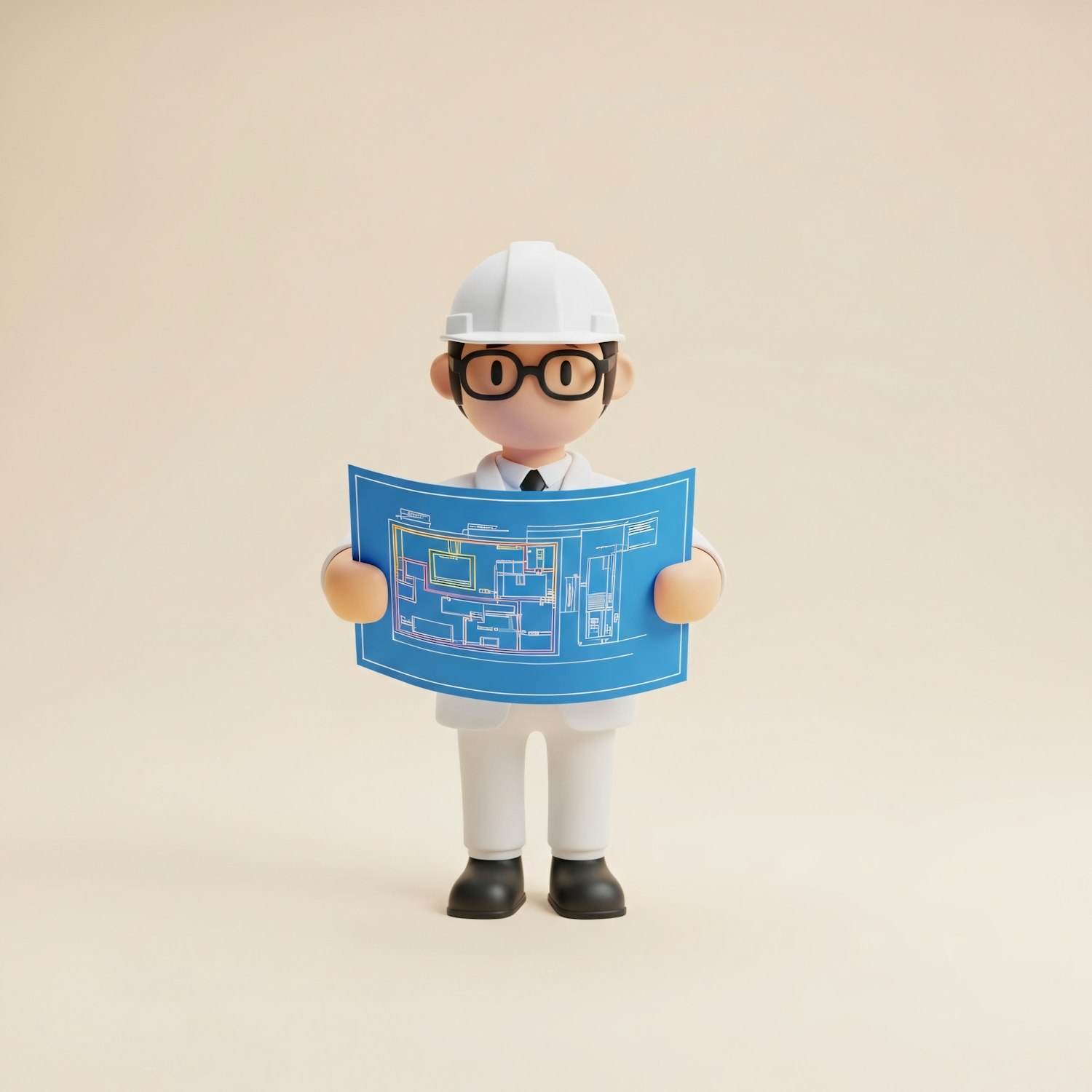 An architect reviewing blueprints for a house, symbolizing the importance of foundational plans before building an affiliate business.
