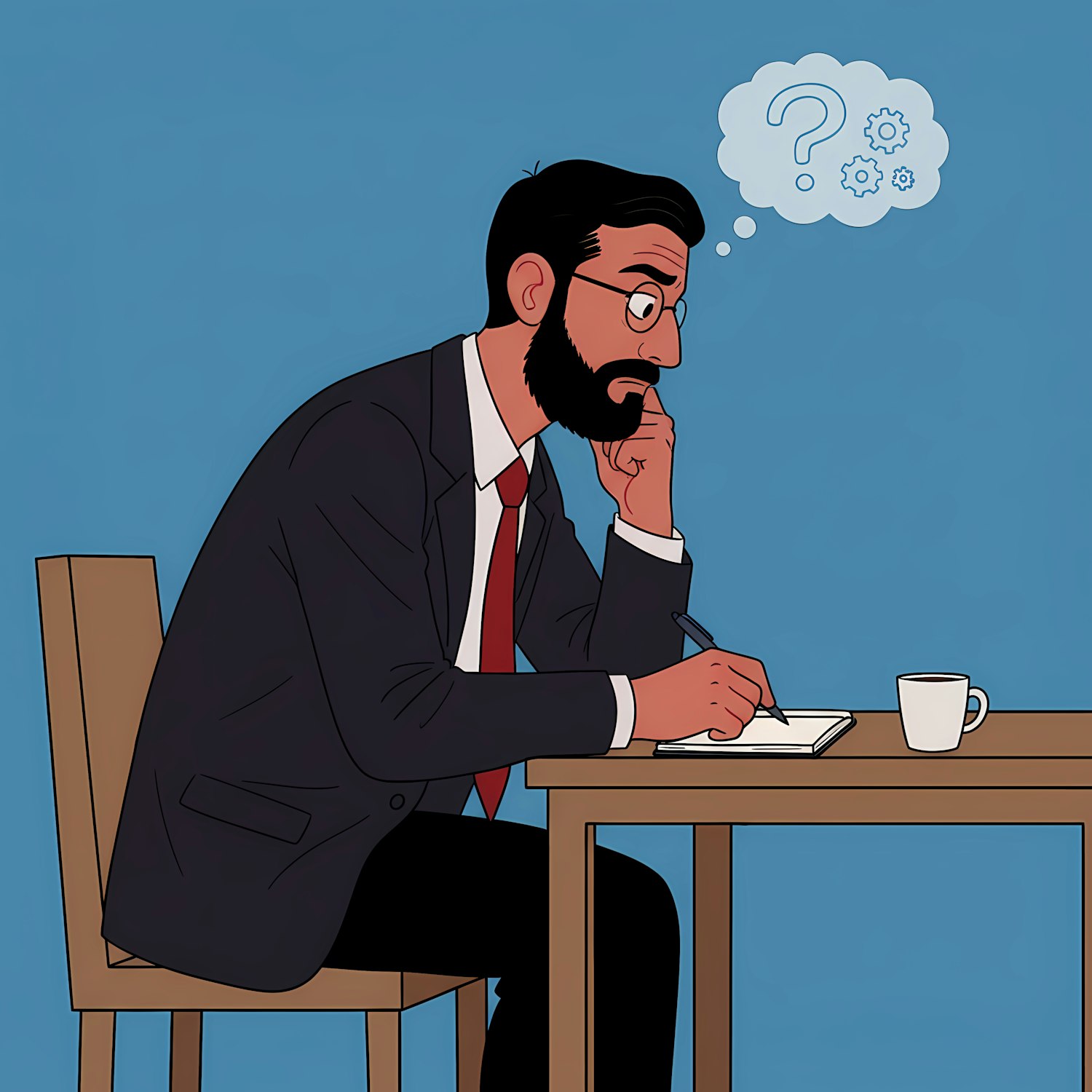 A person at a desk with a notebook and laptop, actively brainstorming engaging content ideas for their Facebook Business Page, crucial for affiliate success.