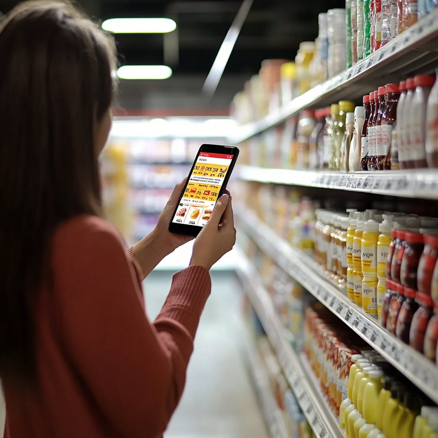 A person actively engaging with a smartphone, demonstrating the growing trend of social commerce and direct purchases through social media platforms.