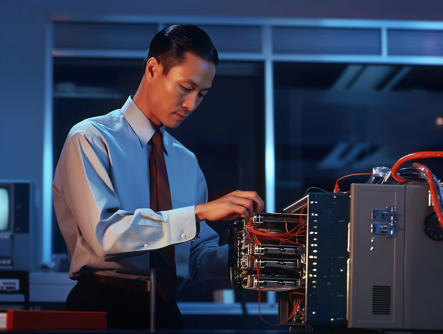 A person troubleshooting a laptop, looking closely at the screen with a thoughtful expression. This image symbolizes the process of diagnosing and resolving common browser and loading issues on websites like Thingiverse.