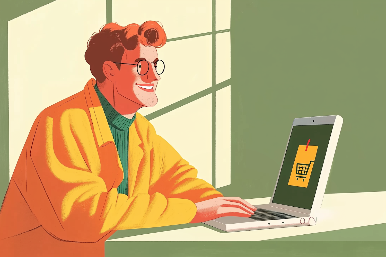 A happy user interacting with a fast-loading website on a device, illustrating the improved user experience and conversions from Cloudflare's CDN.