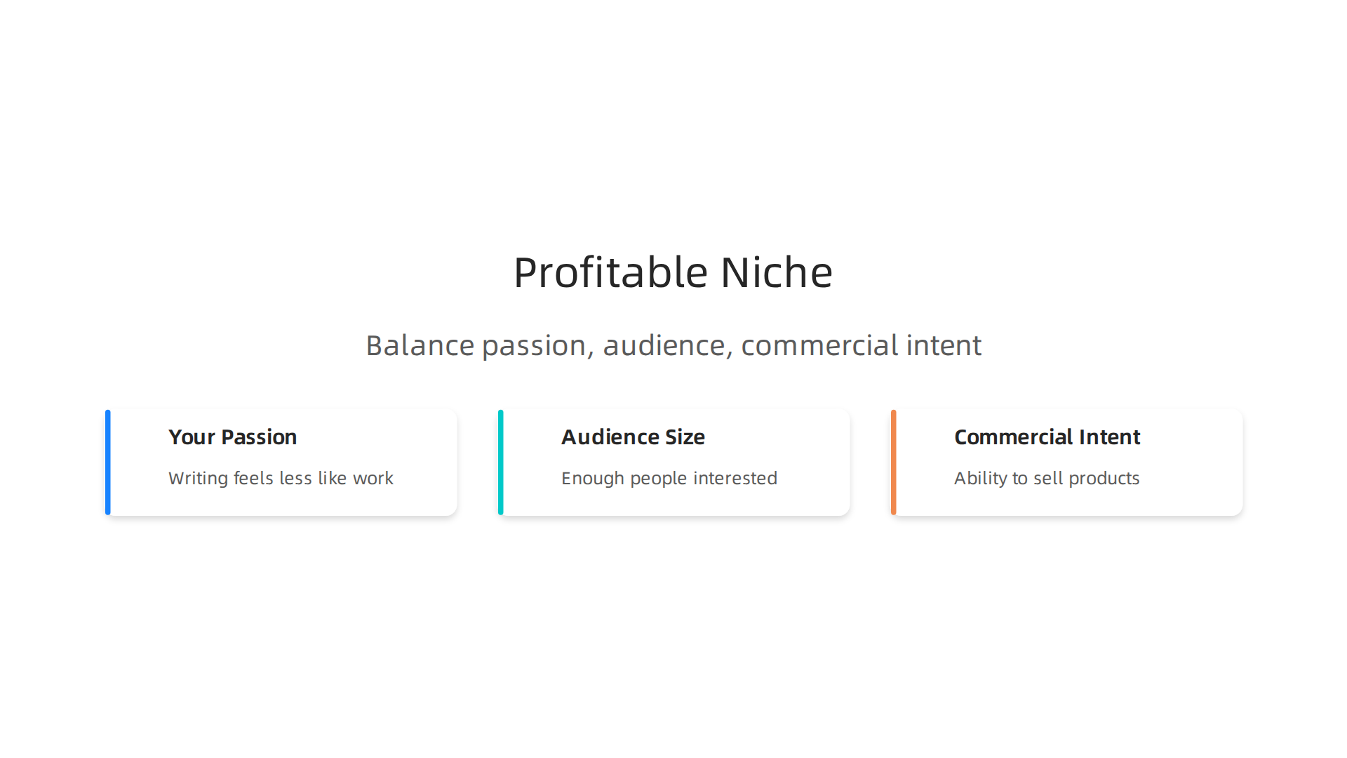 Achieving a profitable niche requires balancing your passion, audience interest, and commercial viability.